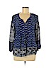 Lucky Brand 100% Rayon Blue 3/4 Sleeve Blouse Size L - photo 1