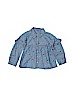 Gap Kids 100% Cotton Floral Blue Long Sleeve Button-Down Shirt Size S (kids) - photo 1