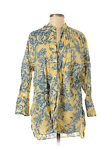 Zara 3/4 Sleeve Button-Down Shirt (view 1)