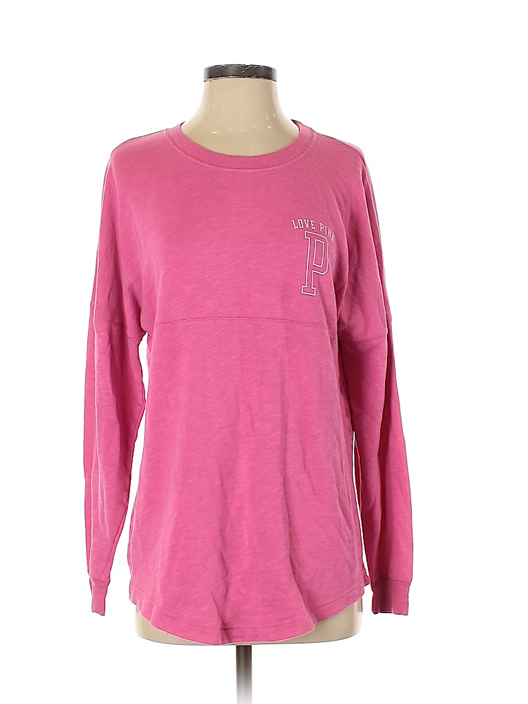 Victoria's Secret Pink Solid Pink Long Sleeve T-Shirt Size XS - 37% off ...