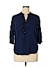 a.n.a. A New Approach 100% Rayon Blue 3/4 Sleeve Blouse Size XL (petite) - photo 1