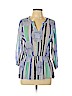 Alfani 100% Nylon Blue 3/4 Sleeve Top Size L (petite) - photo 1