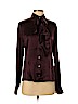 Barbara Bui 100% Silk Burgundy Long Sleeve Silk Top Size EU (FR) 42 / US 10 - photo 1