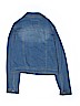 Justice 100% Cotton Solid Blue Denim Jacket Size 12 - 14 - photo 2