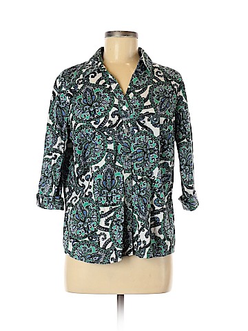 212 Collection 3/4 Sleeve Button-Down Shirt (view 1)