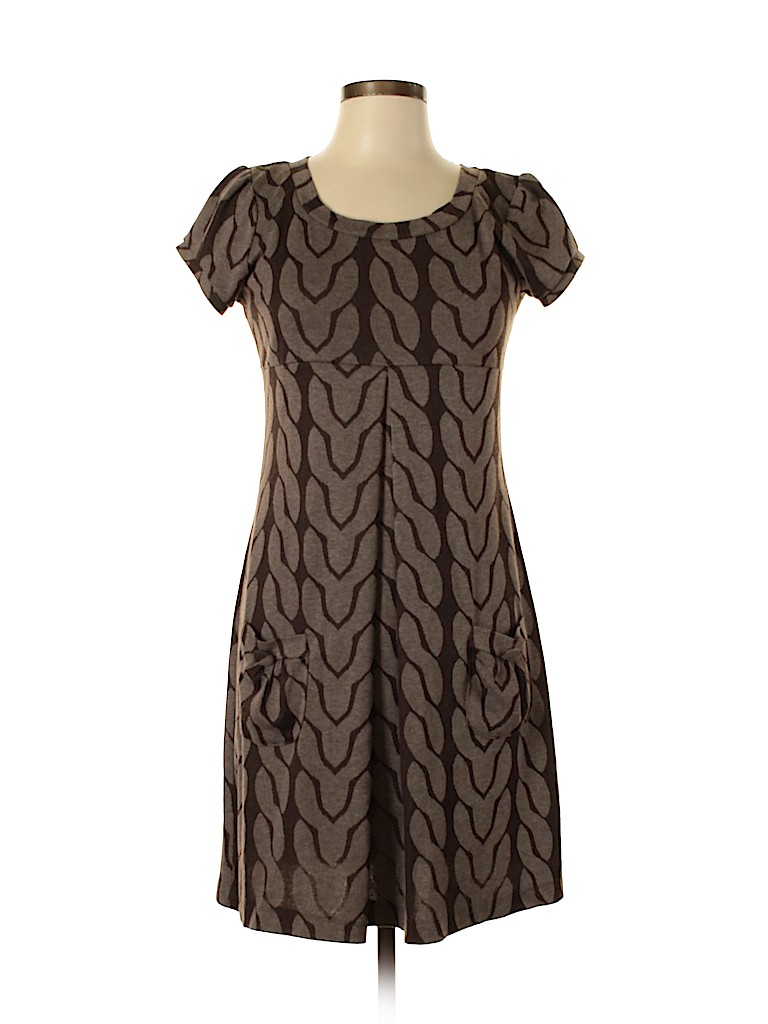 En Focus Studio Print Brown Casual Dress Size 10 - 80% off | thredUP