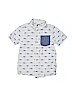 OshKosh B'gosh 100% Cotton Print White Short Sleeve Button-Down Shirt Size 6 - photo 1