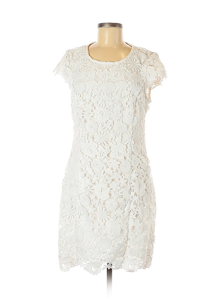 Lulu's 100% Polyester White Casual Dress Size XL - photo 1