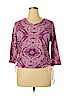 Caribbean Joe Purple 3/4 Sleeve Top Size XL (petite) - photo 1