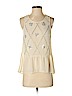 Lush 100% Polyester Ivory Sleeveless Blouse Size S - photo 1