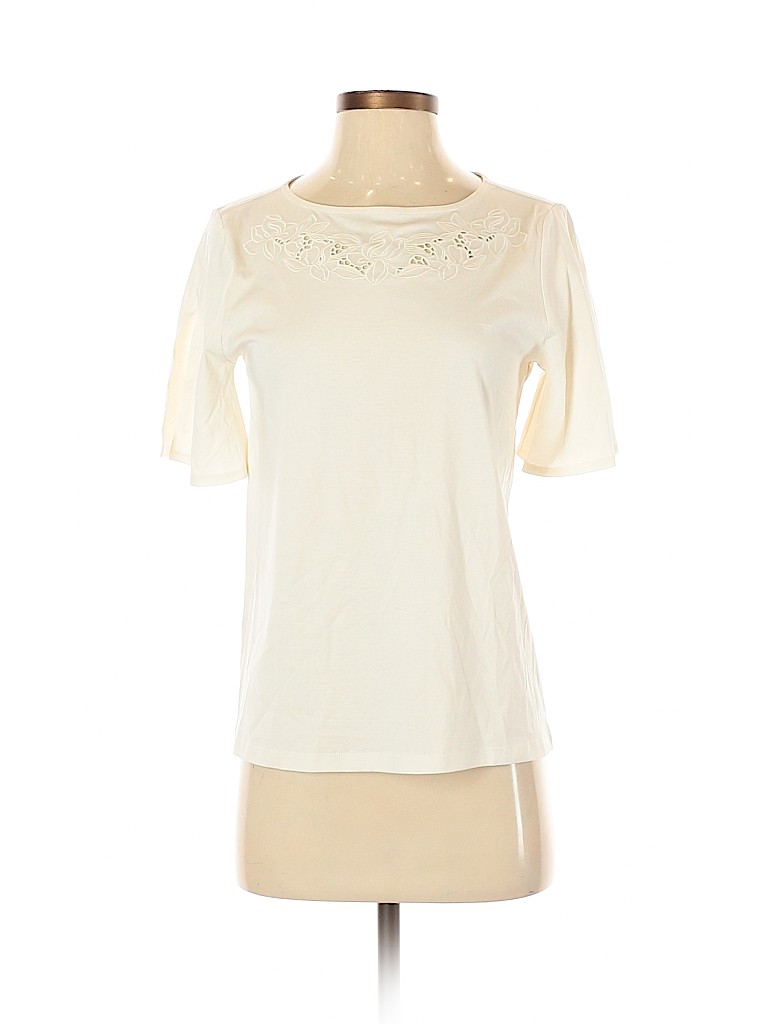 Ann Taylor LOFT 100% Cotton Ivory Short Sleeve Top Size S (petite) - photo 1