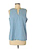 J. by J. Crew 100% Cotton Blue Sleeveless Blouse Size M - photo 1