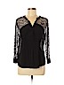Neiman Marcus 100% Polyester Black Long Sleeve Blouse Size L - photo 1