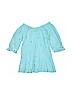 LE SOLEIL 100% Cotton Solid Blue Dress Size 6 - photo 1