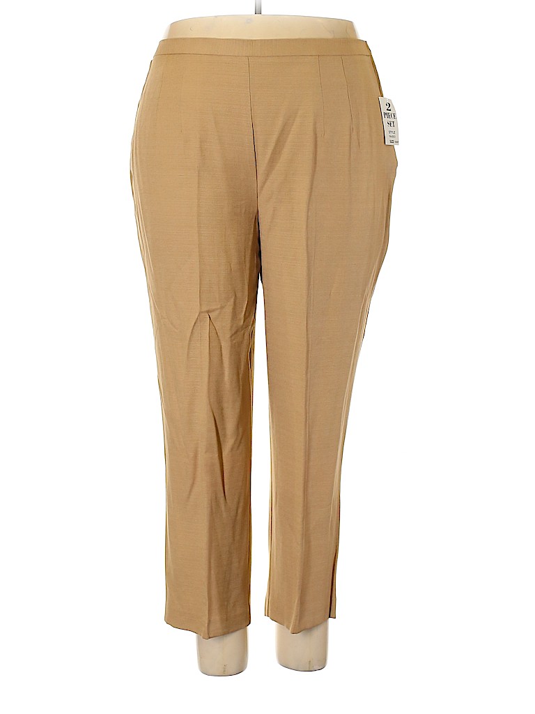 Sag Harbor Solid Brown Tan Dress Pants Size 18 Petite Plus (Plus) - 63% ...