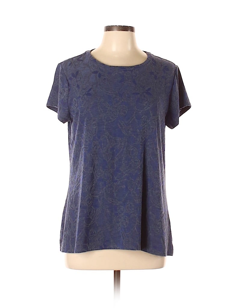 Simply Vera Vera Wang Blue Short Sleeve Top Size L 83 Off Thredup