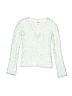 Justice Print White Pullover Sweater Size 8 - photo 1