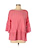 Ann Taylor LOFT 100% Cotton Pink 3/4 Sleeve Blouse Size L - photo 1