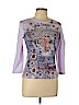 Susan Lawrence 100% Cotton Purple 3/4 Sleeve T-Shirt Size L (petite) - photo 1