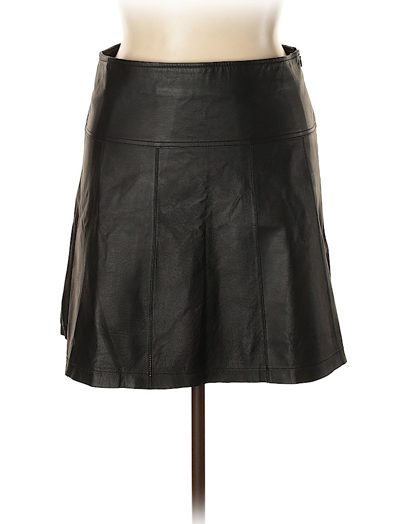 Boston Proper 100% Leather Black Leather Skirt Size 14 - photo 1