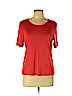 RENA LANGE Orange Short Sleeve Silk Top Size L - photo 1