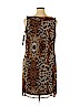 Voir Voir 100% Polyester Brown Casual Dress Size 14 - photo 2