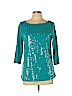 Ann Taylor LOFT Outlet 100% Cotton Blue 3/4 Sleeve Top Size L - photo 1