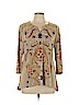JM Collection Tan 3/4 Sleeve Top Size L (petite) - photo 1