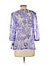 Daisy Fuentes 100% Polyester Purple 3/4 Sleeve Blouse Size L (petite) - photo 2