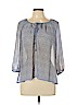 A.n.a 100% Polyester Blue 3/4 Sleeve Blouse Size L (petite) - photo 1