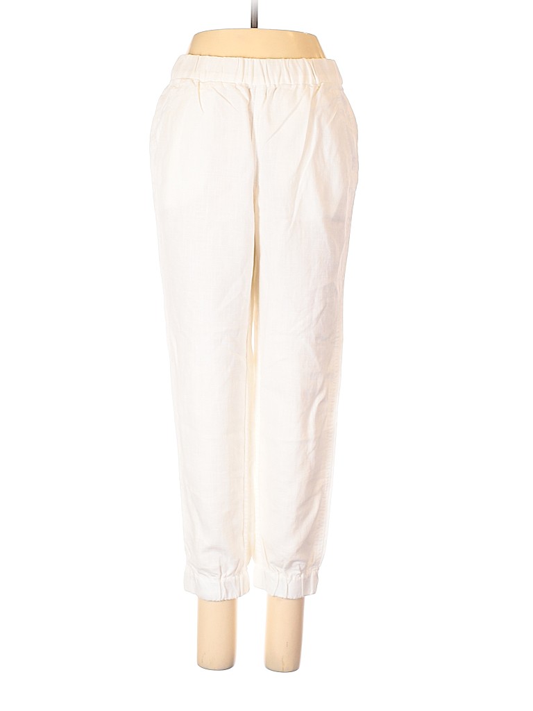 J.Crew White Linen Pants Size 4 (petite) - photo 1