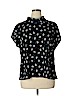 Ann Taylor 100% Polyester Black Short Sleeve Blouse Size XL (petite) - photo 1