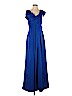 MARCHESA notte 100% Silk Blue Cocktail Dress Size 6 - photo 1