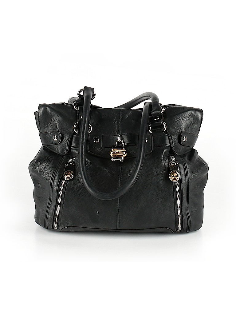 b makowsky black leather shoulder bag