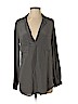Calypso St. Barth 100% Silk Gray Long Sleeve Silk Top Size S - photo 1