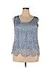 Soulmates 100% Silk Blue Sleeveless Silk Top Size 2X - photo 1