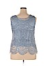 Soulmates 100% Silk Blue Sleeveless Silk Top Size 2X - photo 2