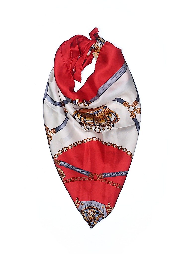 Paolo designed by Paolo Gucci 100% Silk Print Red Silk Scarf One Size ...