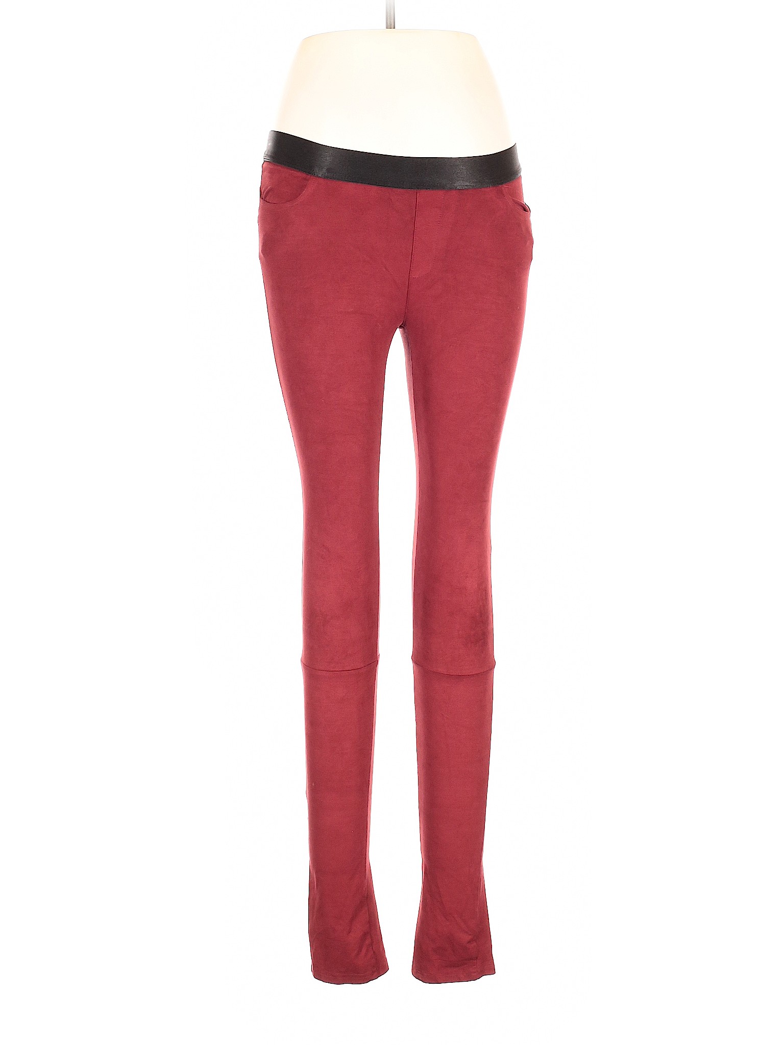womens red faux leather pants