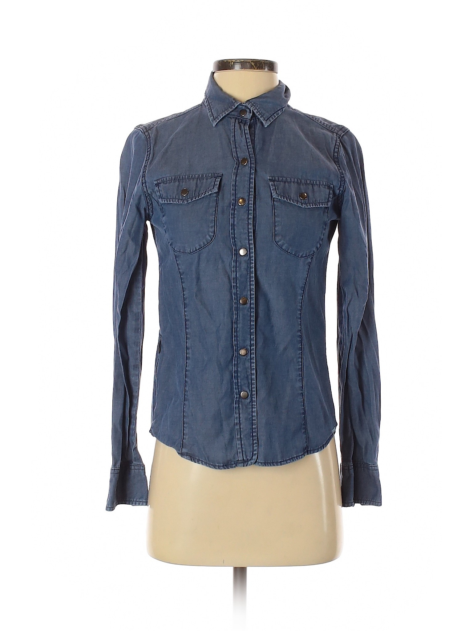 REI Solid Blue Long Sleeve Button-Down Shirt Size XXS - 82% off | thredUP