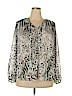 Jennifer Lopez 100% Polyester Gray Long Sleeve Blouse Size 1X - photo 1