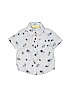 Carter's 100% Cotton Stripes Blue Short Sleeve Button-Down Shirt 6-9 MO / 9 MO - photo 1