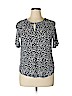 Ann Taylor LOFT Outlet 100% Rayon Blue Short Sleeve Top Size L (petite) - photo 1