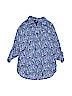 H&M 100% Cotton Floral Blue Long Sleeve Blouse Size 7 - 8 - photo 1