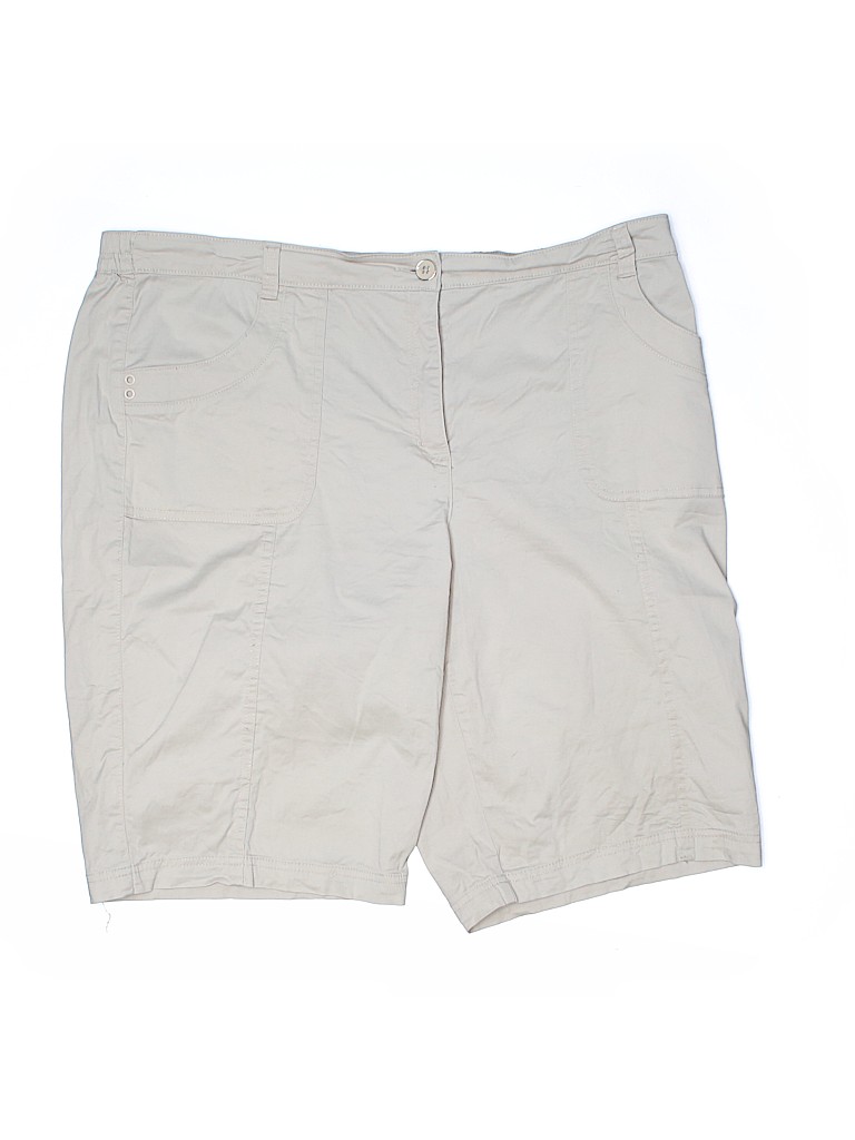 Karen Scott Solid Grey Tan Shorts Size 18 (Plus) - 73% off | thredUP