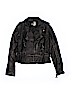 Eliza B. 100% Polyester Solid Black Faux Leather Jacket Size 12 - photo 1