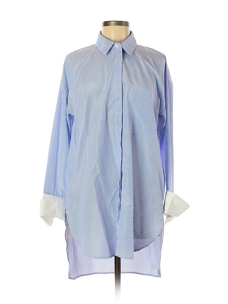 Forever 21 100% Polyester Blue Long Sleeve Blouse Size M - photo 1