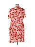 J.jill 100% Viscose Rayon Red Casual Dress Size 2X - photo 2