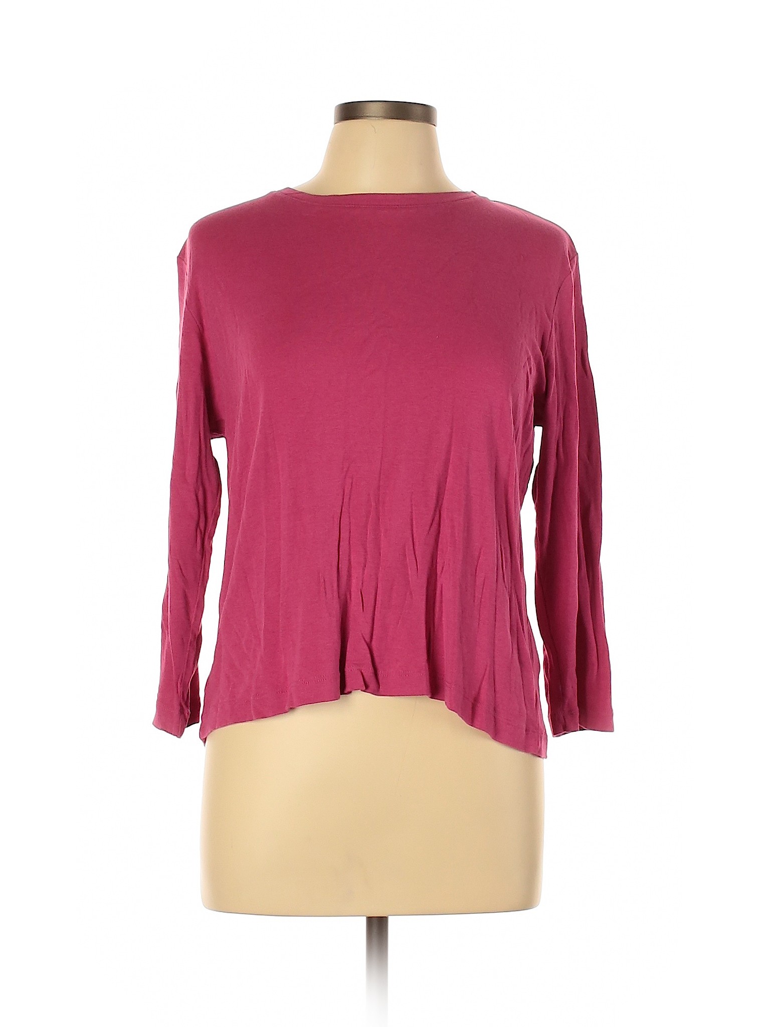 Lands' End Women Pink 3/4 Sleeve T-Shirt L | eBay