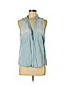 Cloth & Stone 100% Tencel Lyocell Blue Sleeveless Button-Down Shirt Size M - photo 1